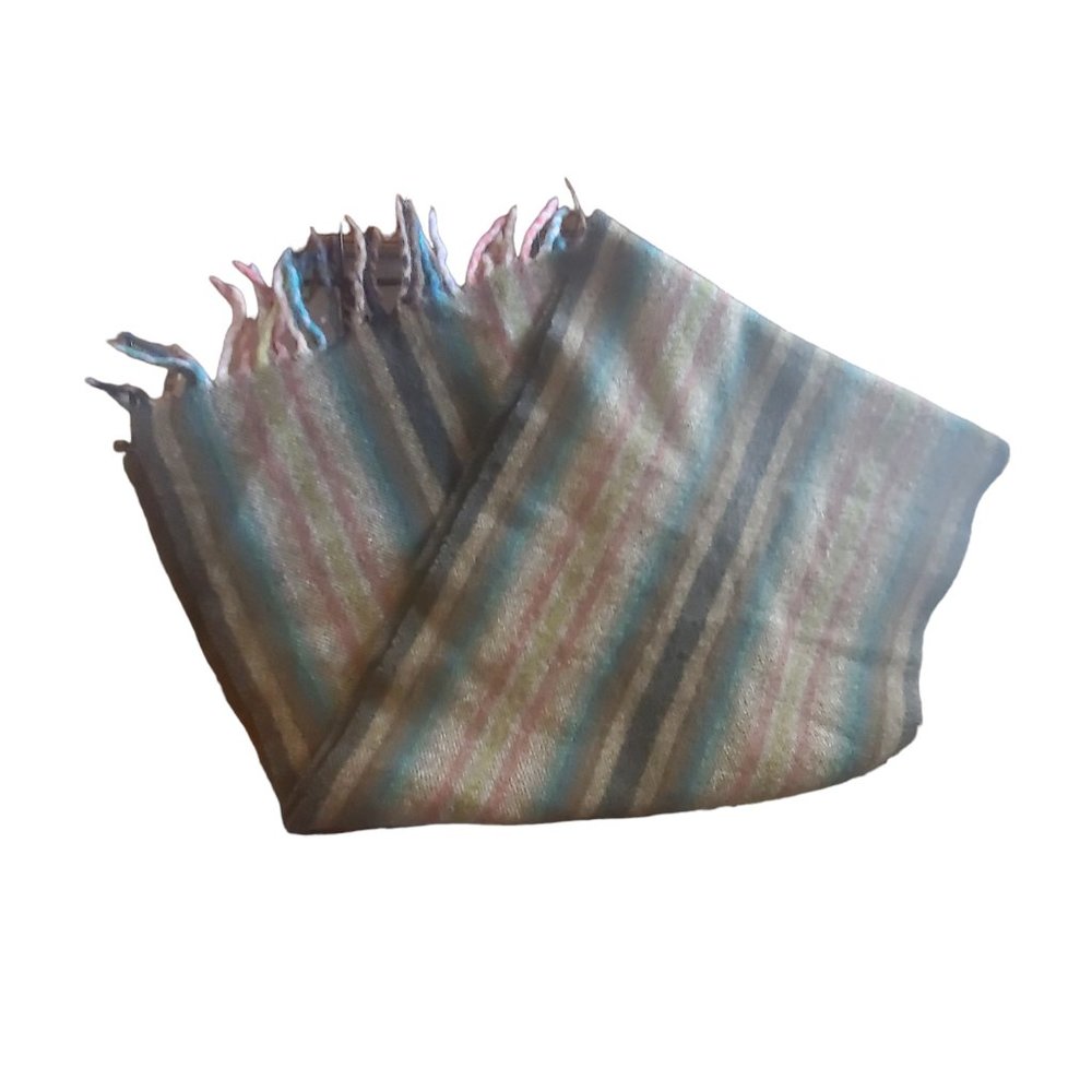 Carraig Donn scarf 100% wool made in Ireland striped fringe